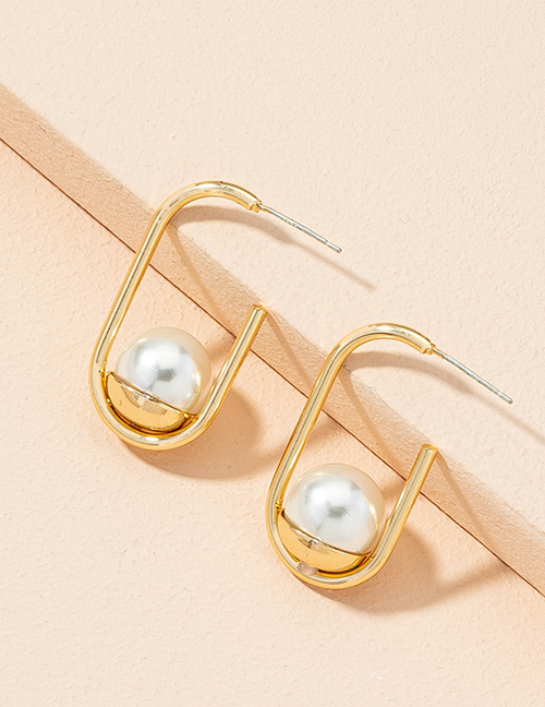 Fashion Pearl Ear-rings Freshwater Pearl Geometric Alloy Stud Earrings