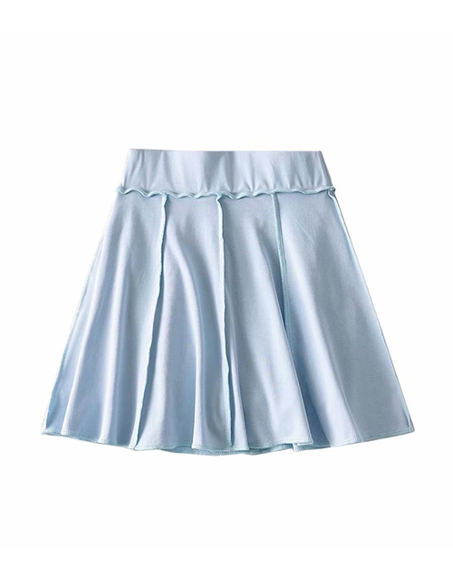 Fashion Blue Reverse Loose Pleated A-line Skirt