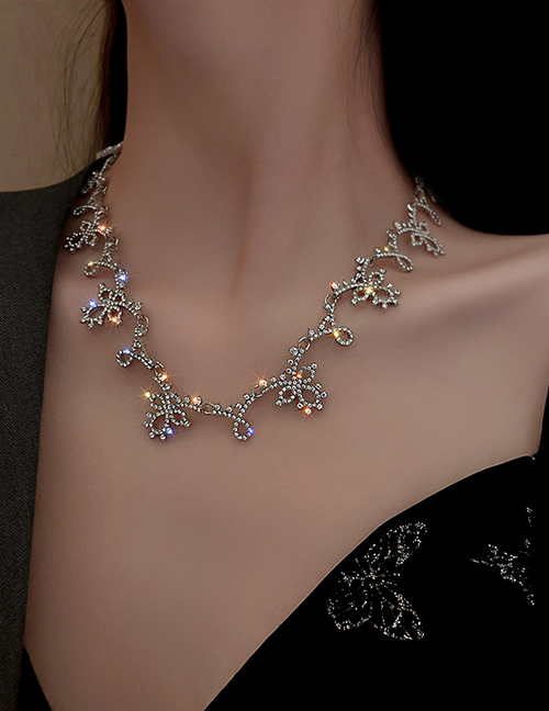 Fashion Silver Color Diamond Necklace