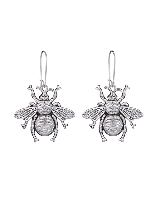 Fashion Ancient Silver Color Alloy Insect Bee Earrings