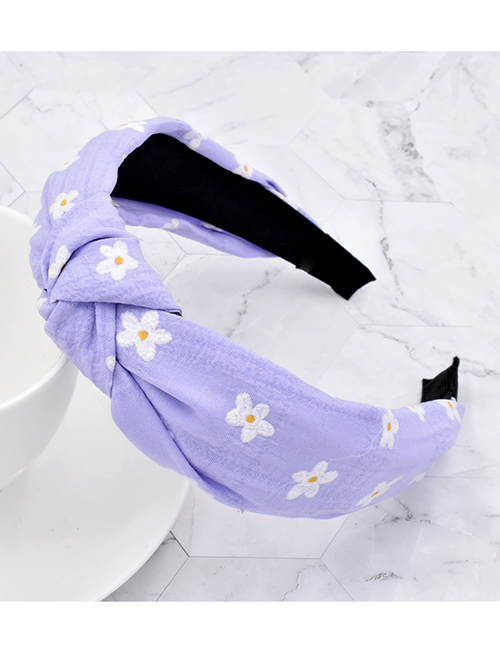 Fashion Purple Plum Blossom Fabric Knotted Flower Headband