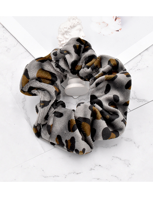 Fashion Leopard Gray Plush Leopard Fabric Large Intestine Ring