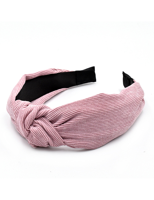 Fashion Pink Fabric Suede Solid Color Cross-knotted Headband