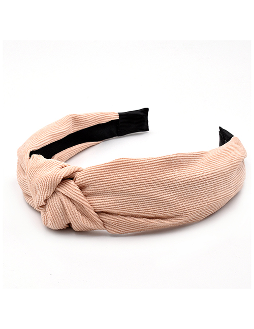 Fashion Khaki Fabric Suede Solid Color Cross-knotted Headband