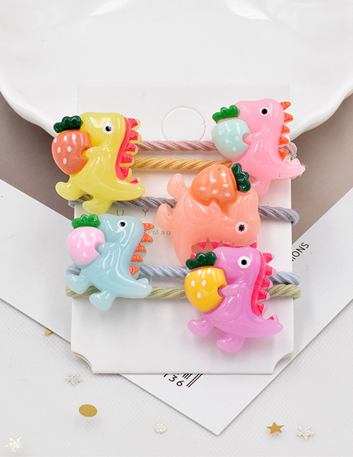 Fashion 1# Childrens Candy Color Bunny Dinosaur Daisy Rubber Hair Ring
