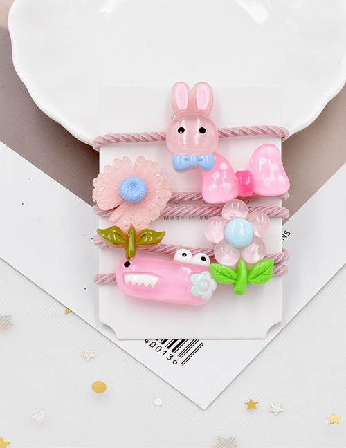 Fashion 10# Childrens Candy Color Bunny Dinosaur Daisy Rubber Hair Ring