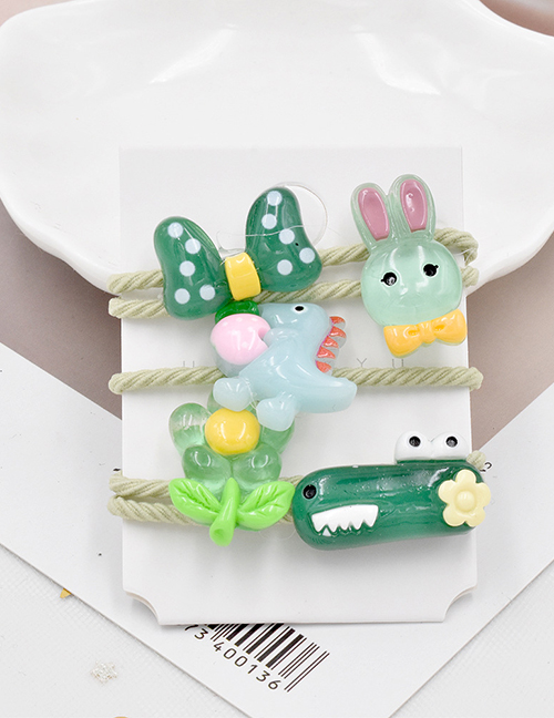 Fashion 14# Childrens Candy Color Bunny Dinosaur Daisy Rubber Hair Ring
