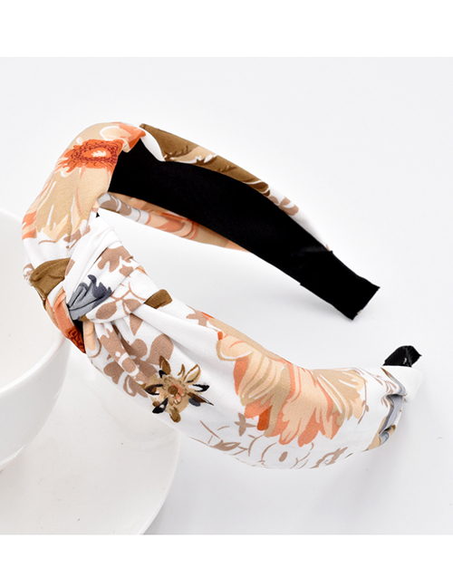 Fashion White Flower Wide-brimmed Fabric Hair Band