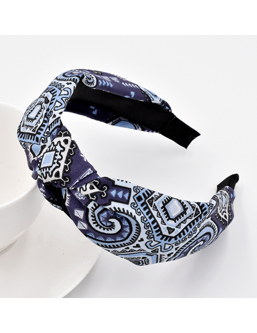 Fashion Navy Patterned Fabric Headband