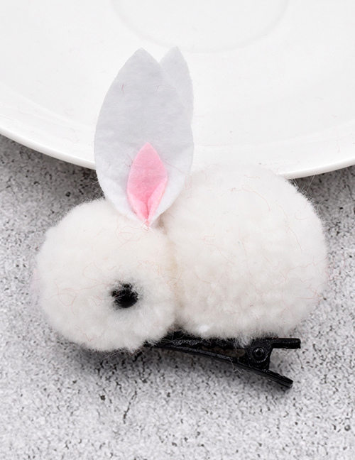 Fashion White-duckbill Clip Animal Bunny Lamb Plush Hairpin