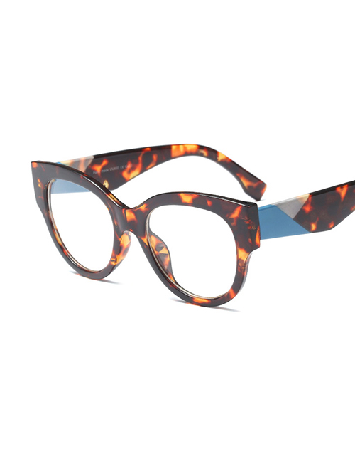 Fashion C13 Leopard Print/white And Blue Leopard Print Legs/transparent Large Frame Can Be Equipped With Myopia Flat Lens