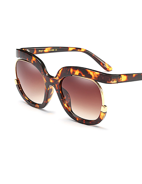 Fashion C13 Leopard Print/gradient Coffee Large Frame Sunglasses