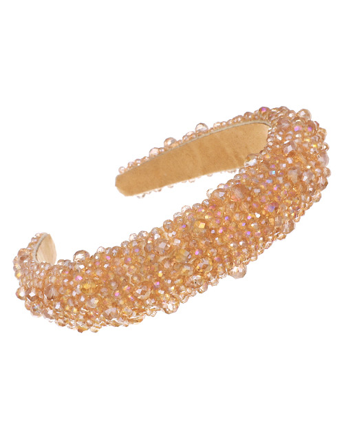 Fashion Champagne Sponge Resin Beads Headband