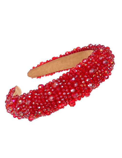 Fashion Red Sponge Resin Beads Headband