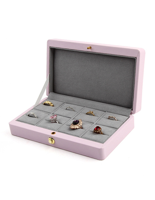 Fashion Pink Leather 8-bit Jewelry Storage Box