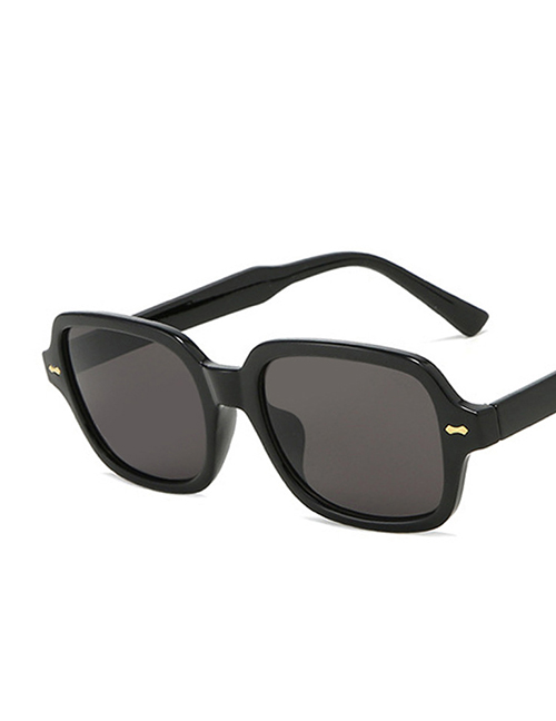 Fashion Bright Black And Gray Flakes Rice Nail Square Sunglasses