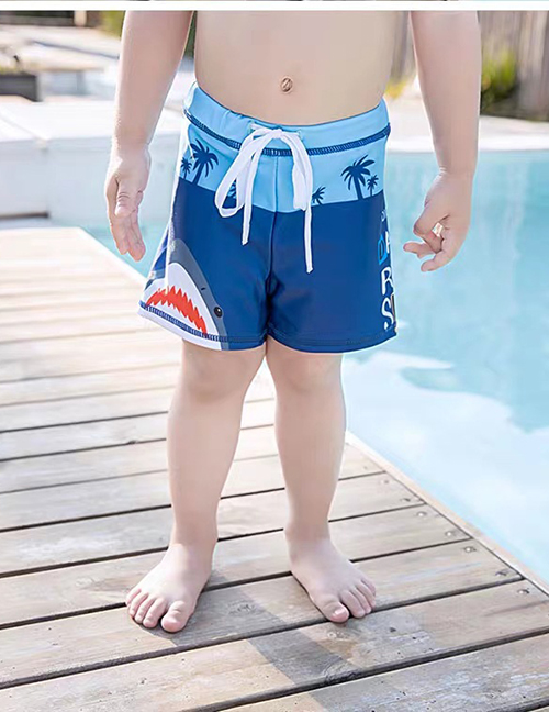 Fashion Digostar New Shark + Hat Childrens Cartoon Pattern Swimming Trunks Boxer Swimming Trunks + Swimming Cap Swimming Suit