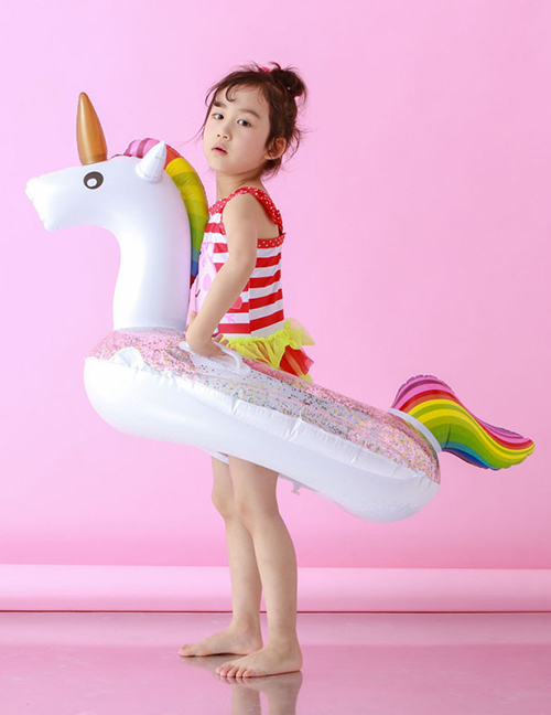 Fashion Sequined Inflatable Bottom Unicorn 405g Childrens Sequined Unicorn Inflatable Boat