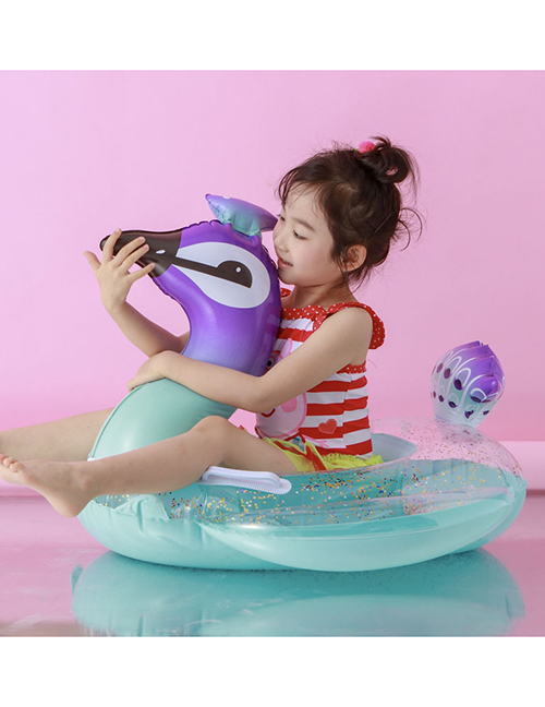 Fashion Sequined Inflatable Bottom Peacock 308g Childrens Sequined Peacock Horse Inflatable Boat