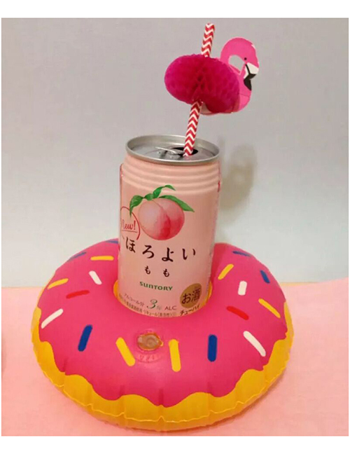 Fashion Donut Cup Holder Pink Pvc Inflatable Hamburger Drink Cup Holder