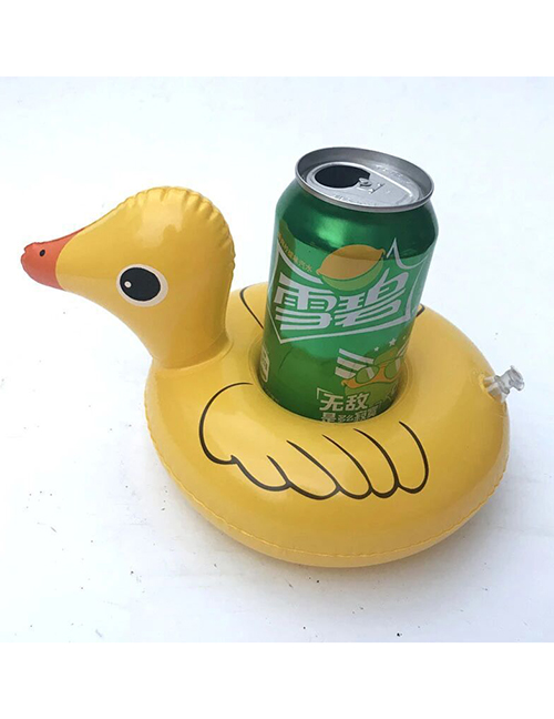 Fashion Little Yellow Duck Cup Holder Pvc Inflatable Duck Drink Cup Holder