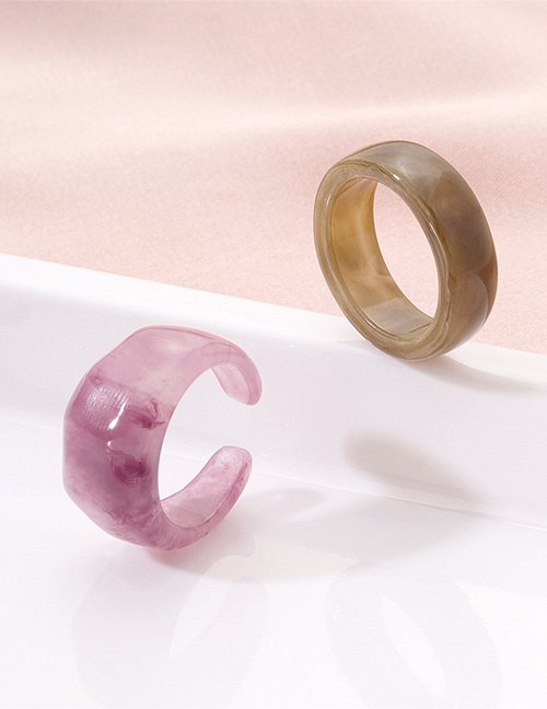 Fashion Couple Suit Resin Geometric Acrylic Ring