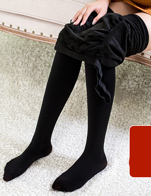 Fashion Black With Feet (450g) Adjustable Belly Support Plus Velvet 450g Maternity Pantyhose