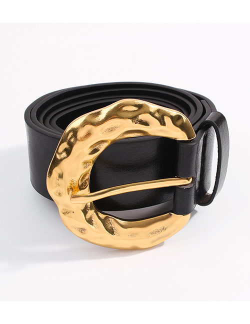 Fashion Golden Semicircle Pu Alloy Geometric Shape Belt