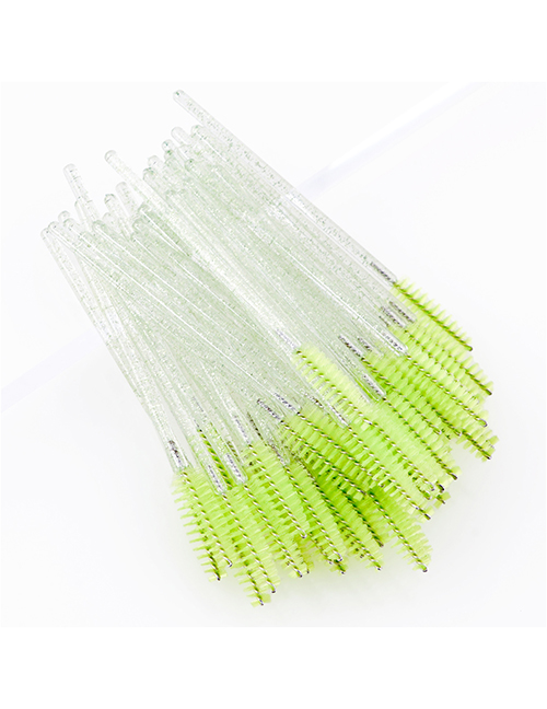 Fashion Light Green Disposable Eyelash Brush Crystal 50pcs