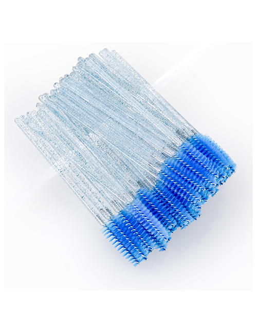 Fashion Navy Blue Disposable Eyelash Brush Crystal 50pcs
