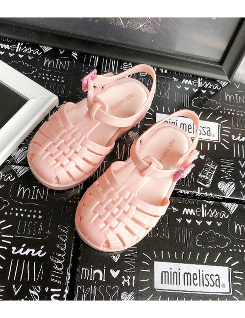 Fashion Pink Childrens Baotou Hollow Sandals