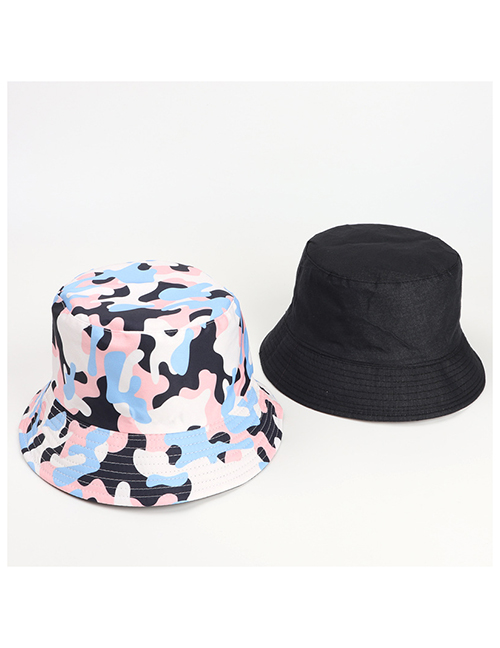 Fashion Pink Printed Double-sided Multicolor Camouflage Fisherman Hat
