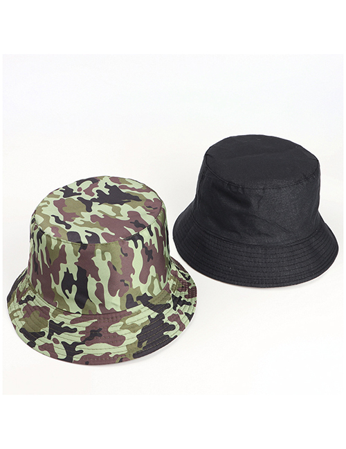 Fashion Army Green Printed Double-sided Multicolor Camouflage Fisherman Hat