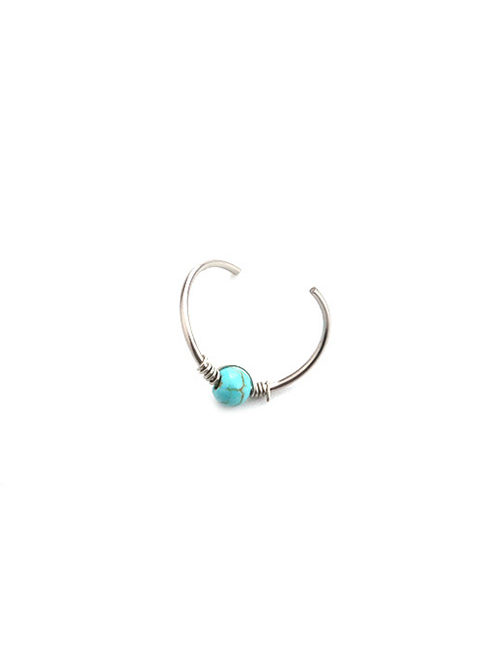 Fashion Blue 8mm Piercing Turquoise Winding Stainless Steel Nose Nail