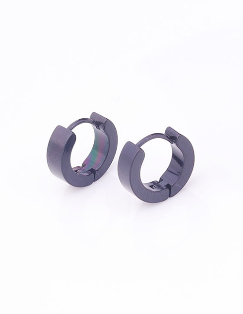 Fashion Black Stainless Steel Smooth Earrings