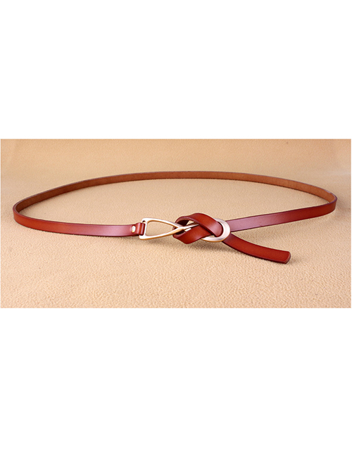 Fashion Camel Multicolor Knotted Thin Belt