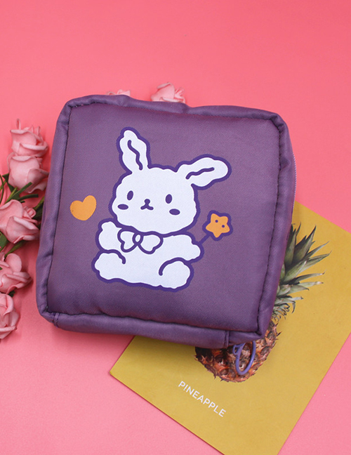 Fashion Purple Love Rabbit Portable Storage Bag