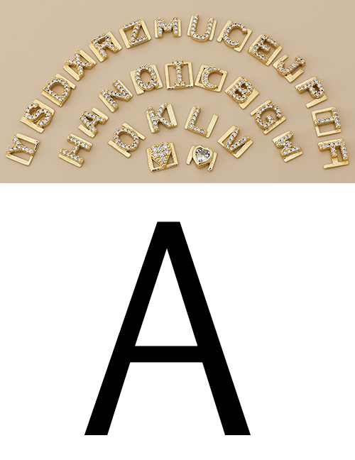 Fashion A Copper Inlaid Zircon Diy Letter Accessories