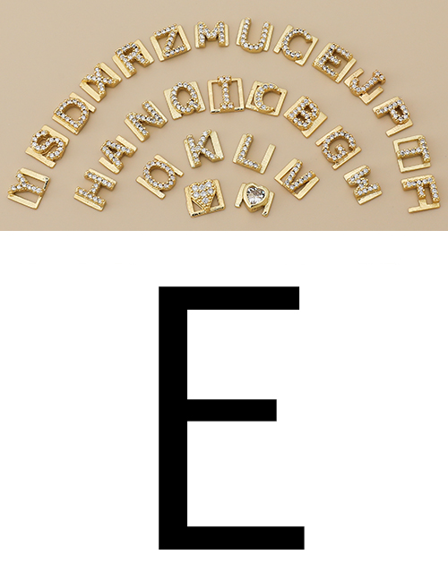 Fashion E Copper Inlaid Zircon Diy Letter Accessories