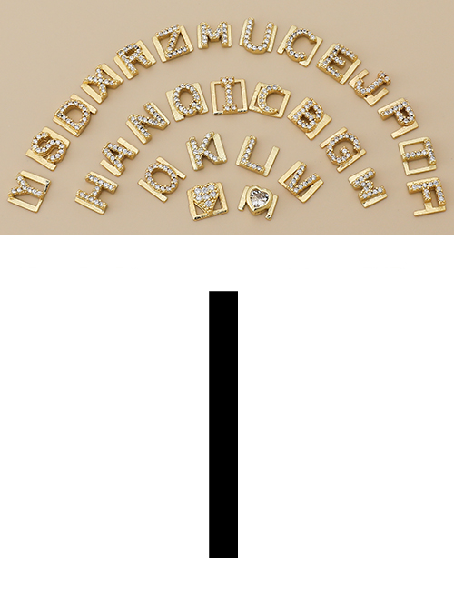 Fashion I Copper Inlaid Zircon Diy Letter Accessories