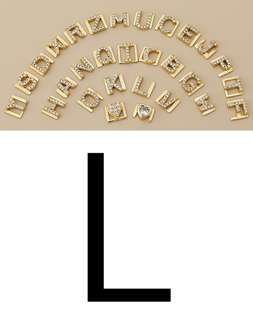 Fashion L Copper Inlaid Zircon Diy Letter Accessories