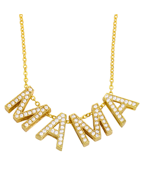 Fashion B Mama Letter Necklace With Diamonds