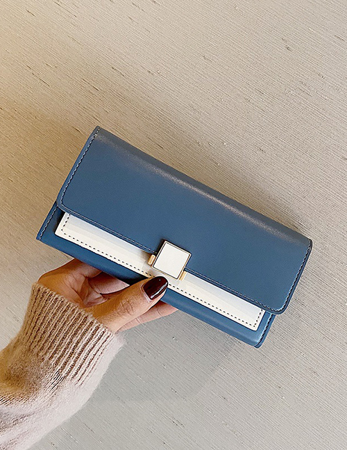 Fashion Blue Multi-card Large-capacity Wallet