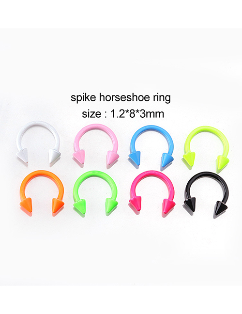 Fashion Taper Horseshoe Ring (8 Pcs/set) Painted C-shaped Pointed Earrings