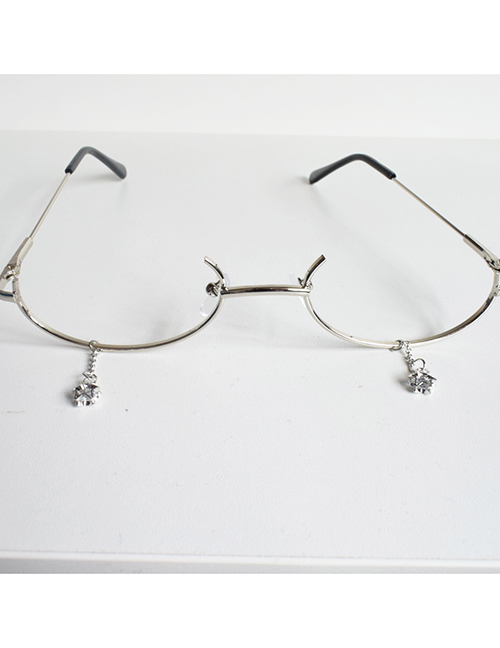 Fashion Silver With Glasses With Drop Chain Glasses