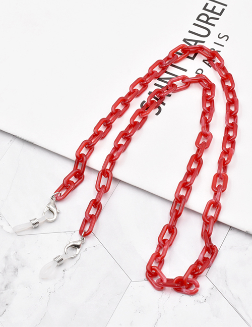 Fashion Red Acrylic Chain Cross Eyeglass Chain
