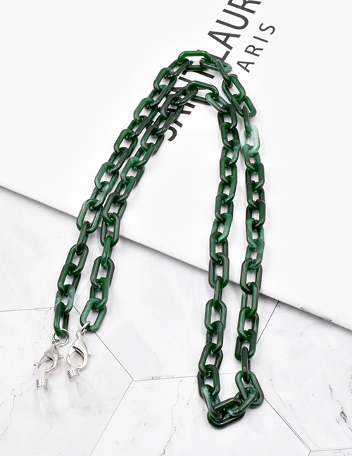 Fashion Green Acrylic Chain Cross Eyeglass Chain