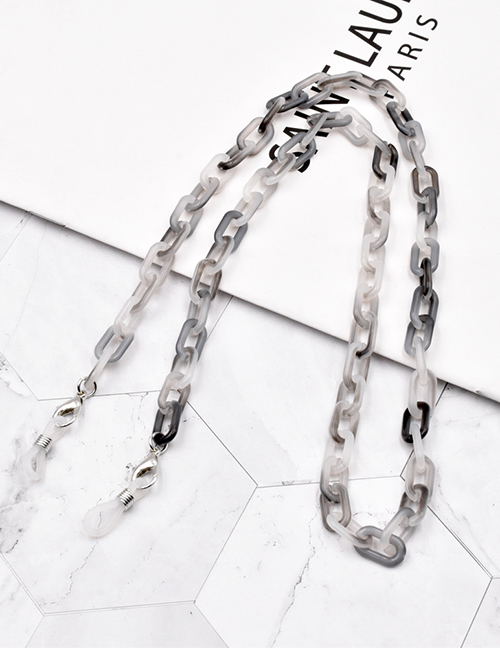 Fashion White Gray Acrylic Chain Cross Eyeglass Chain