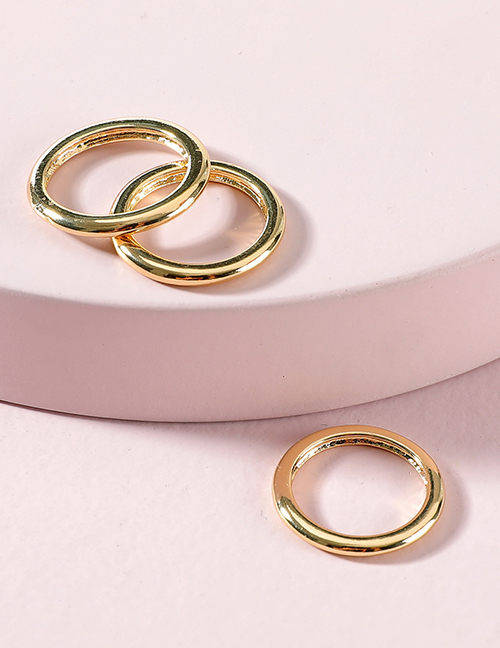 Fashion Gold Color Three Metal Ring Set