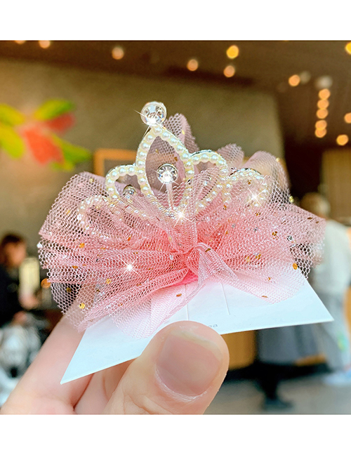 Fashion Pearl Children's Net Yarn Crown Crown Hairpin